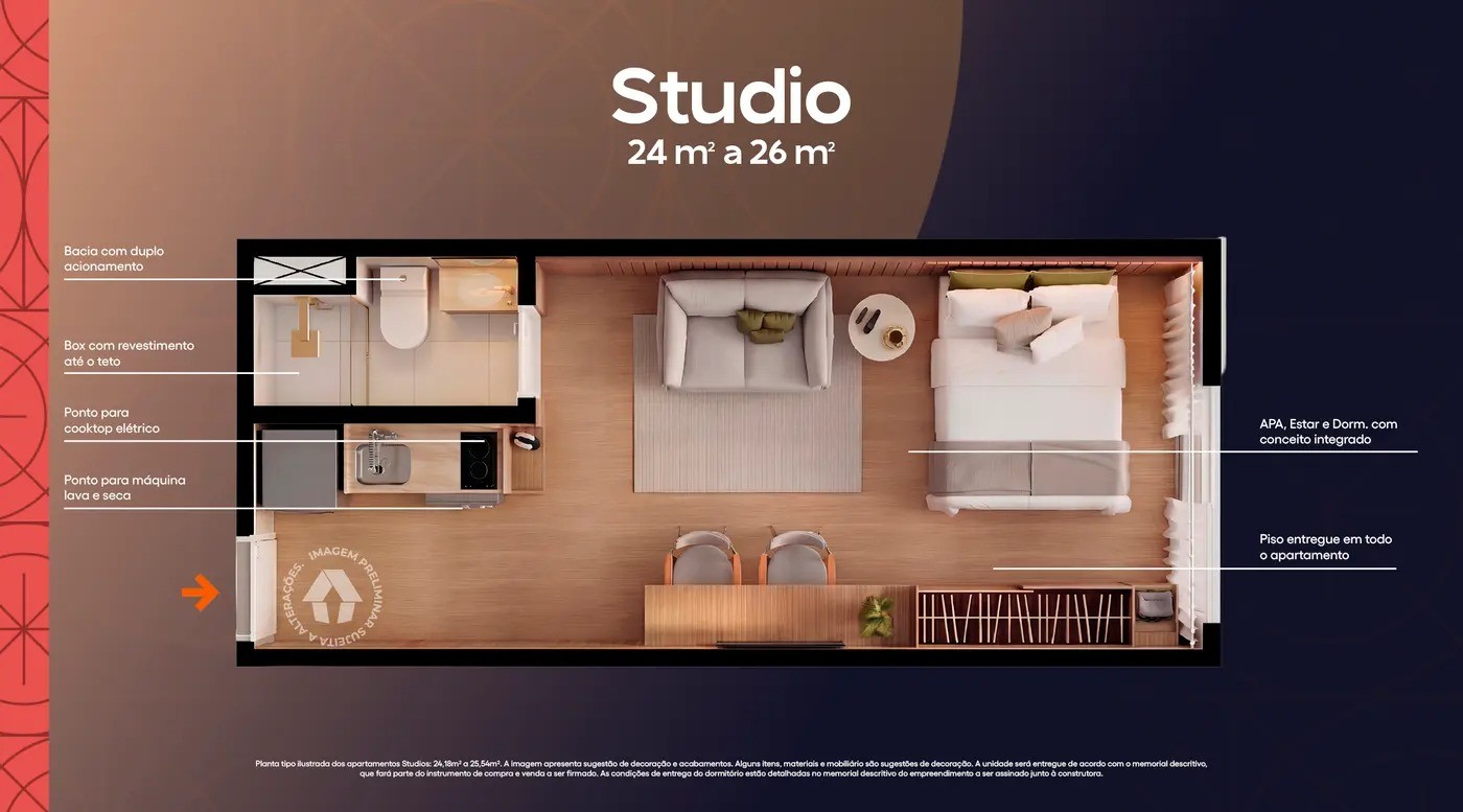 Apartamento, 1 quarto, 24 m² - Foto 13